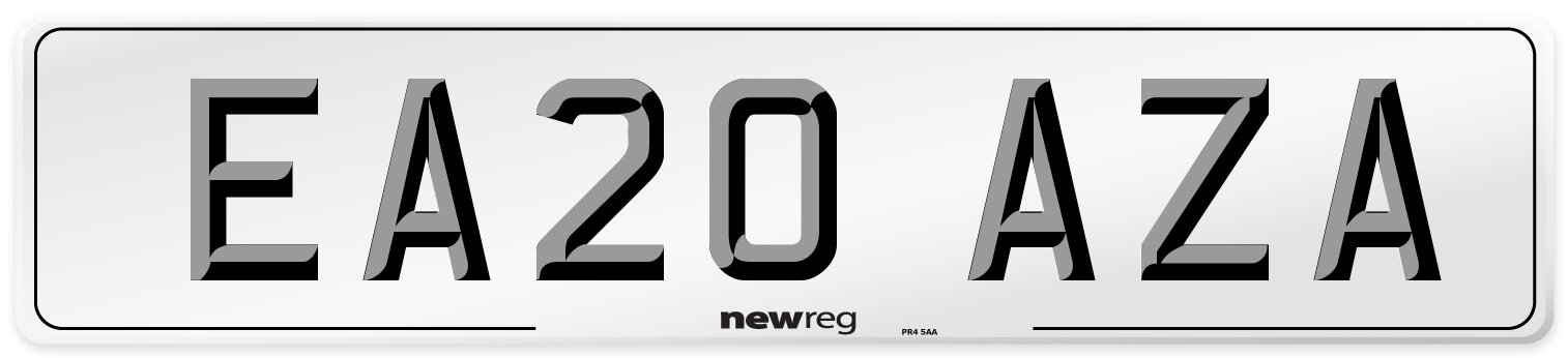 EA20 AZA Number Plate from New Reg